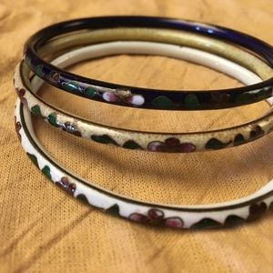 Cloisonné  Bracelets set of 3.